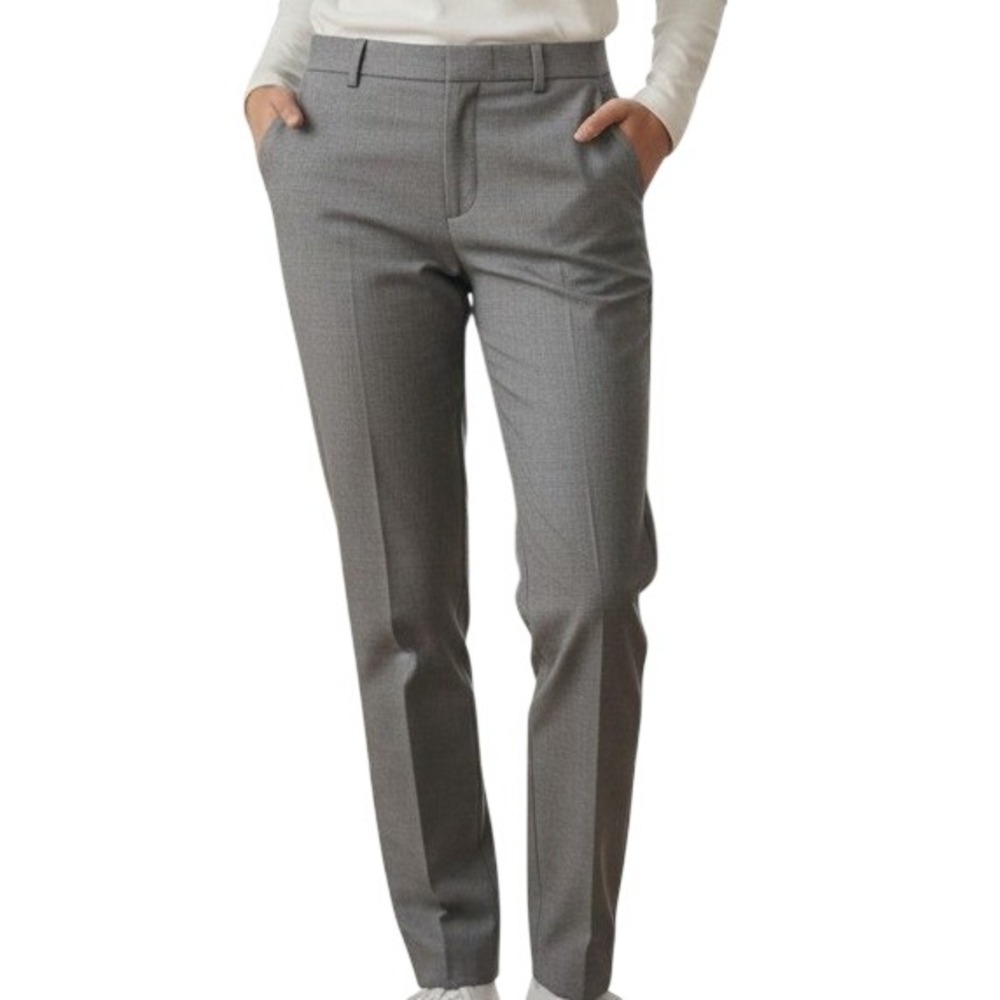 Banana Republic Logan Fit Wool Straight Leg Dress Pants 2 Gray Professional